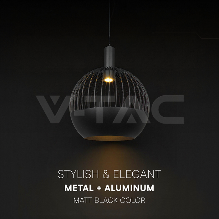 GU10 Decorative Hanging Pendant (D400*H350mm) Matt Black Body img 3