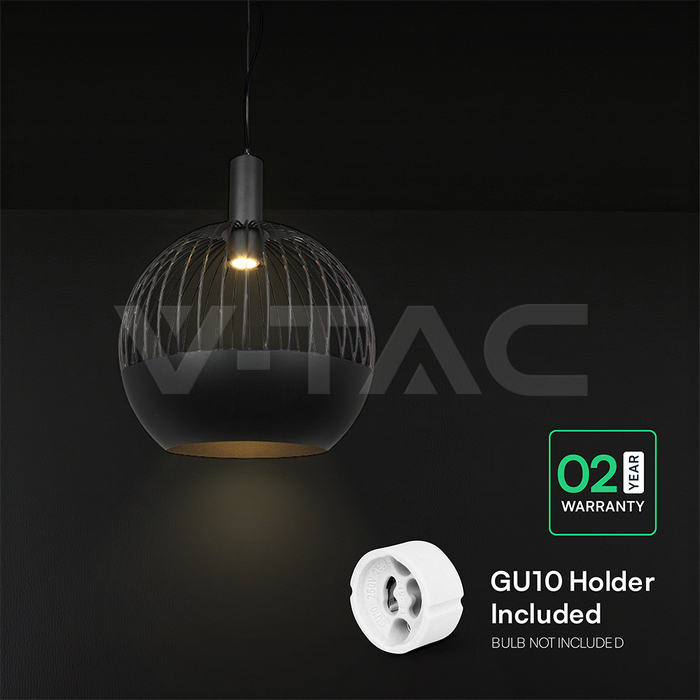 GU10 Decorative Hanging Pendant (D400*H350mm) Matt Black Body img 4