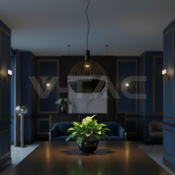 GU10 Decorative Hanging Pendant (D400*H350mm) Matt Black Body img 6