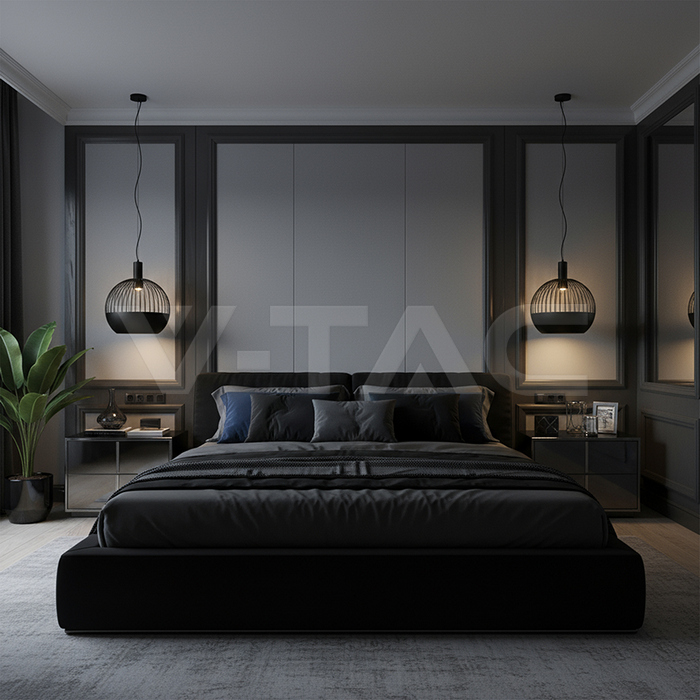 GU10 Decorative Hanging Pendant (D400*H350mm) Matt Black Body img 7