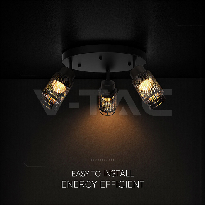 3X6W LED Decorative Ceiling Lamp (D300*H30mm) 3000K Matt Black Body img 1