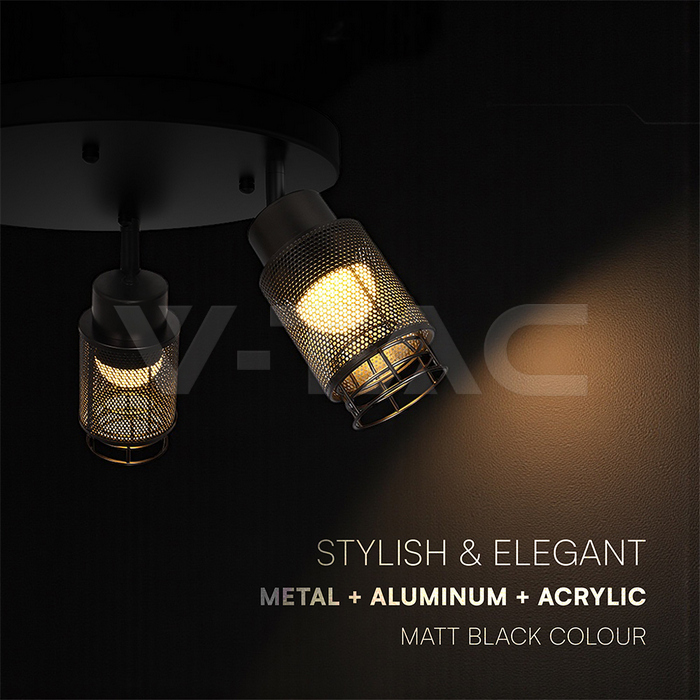 3X6W LED Decorative Ceiling Lamp (D300*H30mm) 3000K Matt Black Body img 2