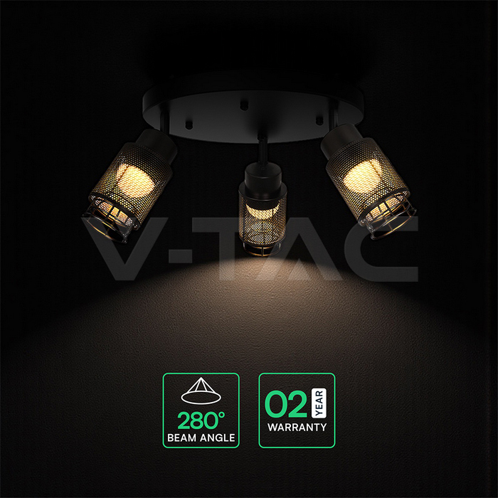 3X6W LED Decorative Ceiling Lamp (D300*H30mm) 3000K Matt Black Body img 3