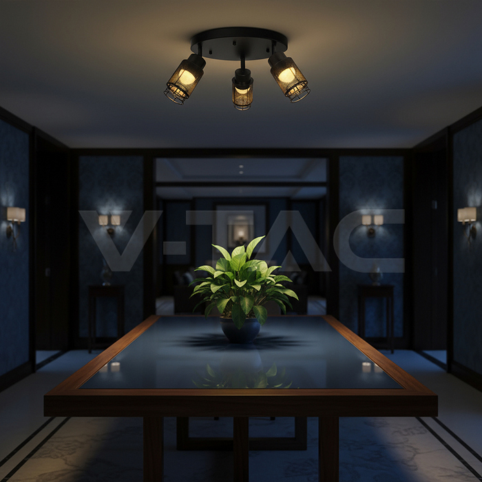 3X6W LED Decorative Ceiling Lamp (D300*H30mm) 3000K Matt Black Body img 5