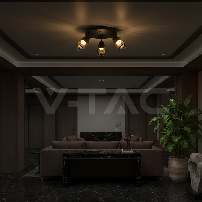 3X6W LED Decorative Ceiling Lamp (D300*H30mm) 3000K Matt Black Body img 6