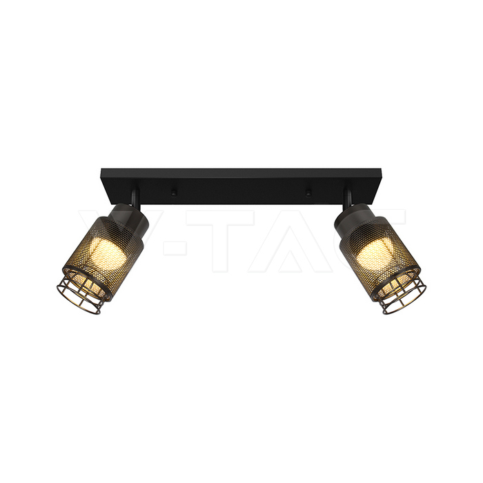 2X6W LED Decorative Ceiling Lamp (L400*W70*H30mm) 3000K Matt Black Body