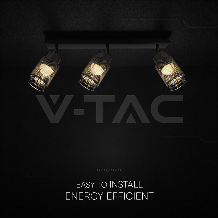 3X6W LED Decorative Ceiling Lamp (L400*W70*H30mm) 3000K Matt Black Body img 1