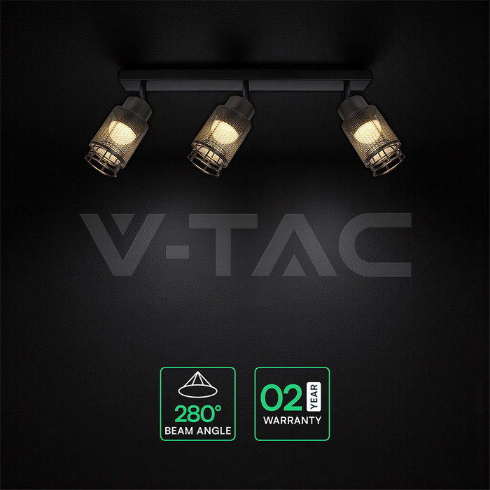 3X6W LED Decorative Ceiling Lamp (L400*W70*H30mm) 3000K Matt Black Body img 3