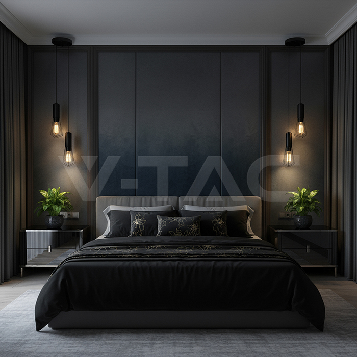 2XE27 Decorative Hanging Lamp (D200*H25mm) Matt Black img 7