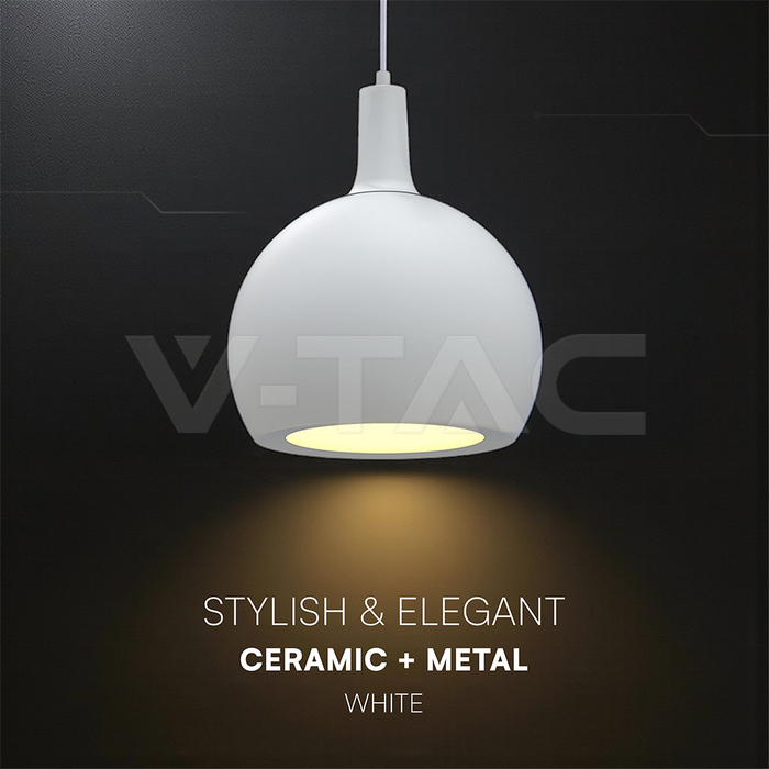 E27 Decorative Hanging Lamp (D280*H218mm) White Body img 3