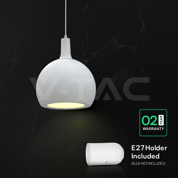 E27 Decorative Hanging Lamp (D280*H218mm) White Body img 4