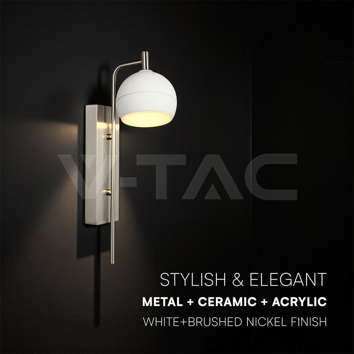 10W LED Decorative Lamp (L250*W80*H30mm) 3000K Brushed Nickel+White img 2