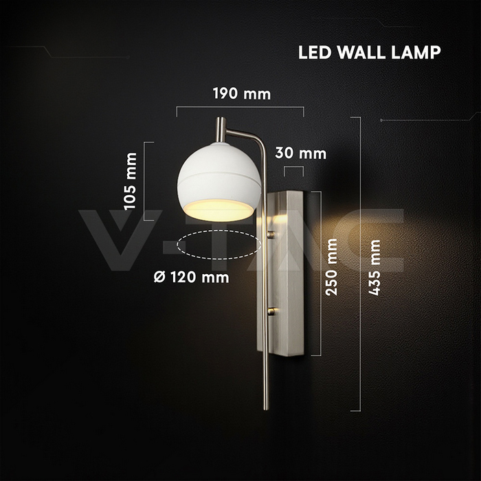 10W LED Decorative Lamp (L250*W80*H30mm) 3000K Brushed Nickel+White img 4