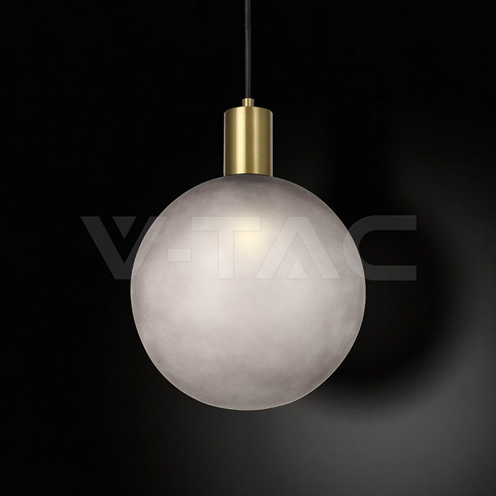 E27 Decorative Hanging Lamp (D100*H25mm) Brished Brass+Smokey Grey img 1