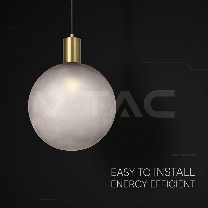 E27 Decorative Hanging Lamp (D100*H25mm) Brished Brass+Smokey Grey img 2