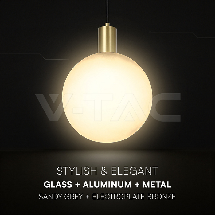 E27 Decorative Hanging Lamp (D100*H25mm) Brished Brass+Smokey Grey img 3