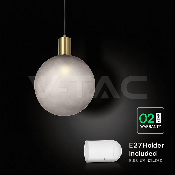 E27 Decorative Hanging Lamp (D100*H25mm) Brished Brass+Smokey Grey img 4