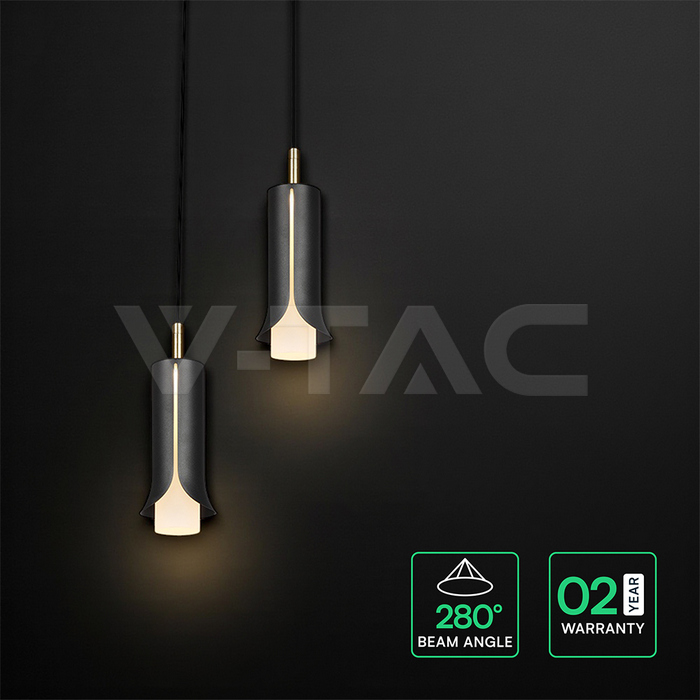 2X5W LED Decorative Hanging Lamp (D150*H30mm) 3000K Sandy Black img 4