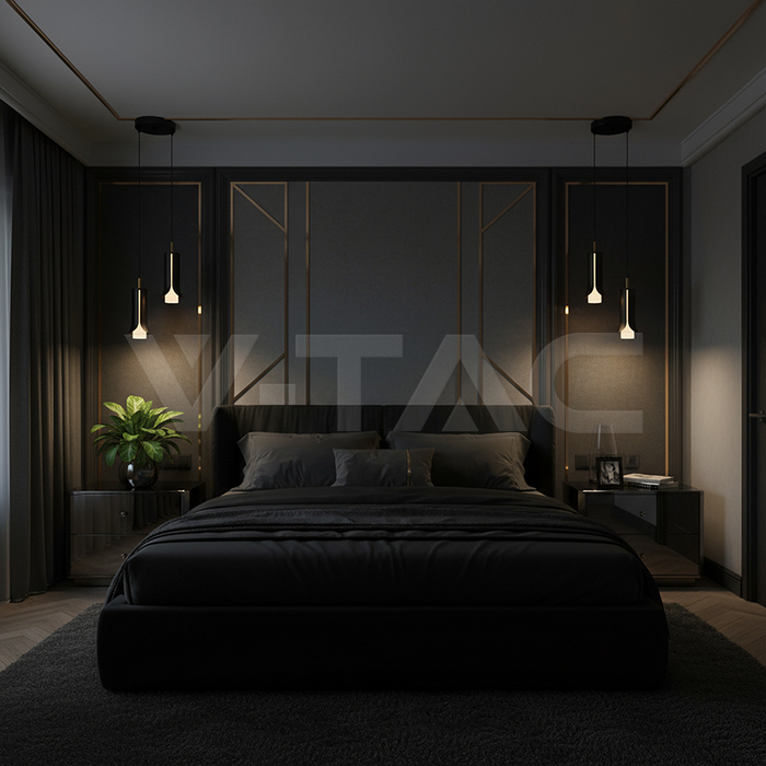 2X5W LED Decorative Hanging Lamp (D150*H30mm) 3000K Sandy Black img 7