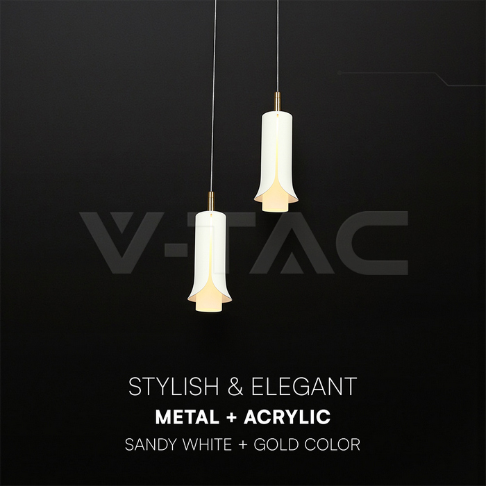 2X5W LED Decorative Hanging Lamp (D150*H30mm) 3000K Sandy White img 3