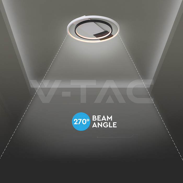 36W LED Decorative Ceiling Lamp (f505*50mm) CCT3IN1 White+Black With IR Remote Control img 1