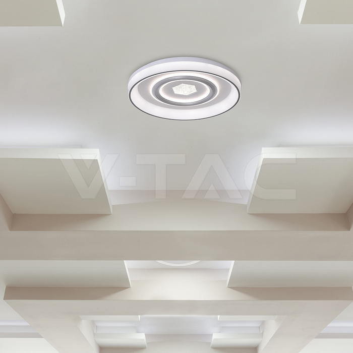 48W LED Decorative Ceiling Lamp (f485*70mm) CCT3IN1 White With IR Remote Control img 5