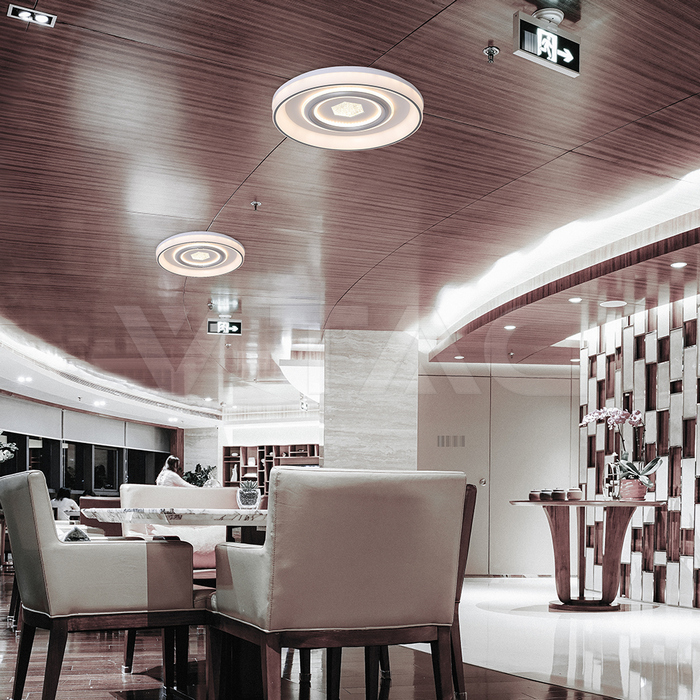 48W LED Decorative Ceiling Lamp (f485*70mm) CCT3IN1 White With IR Remote Control img 6