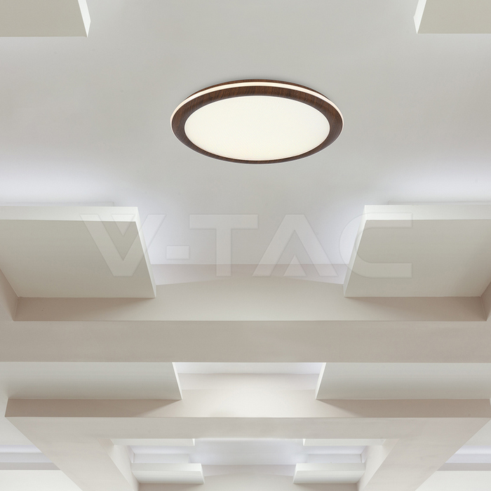 36W LED Decorative Ceiling Lamp (f410*30mm) CCT3IN1 Wooden With 2.4G RF Control img 5