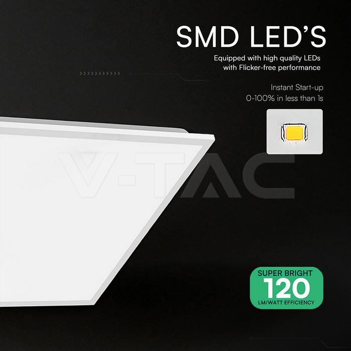 LED Panel 40W 600x600mm Slim Backlit 120Lm/W 6500K 10PCS/SET img 3