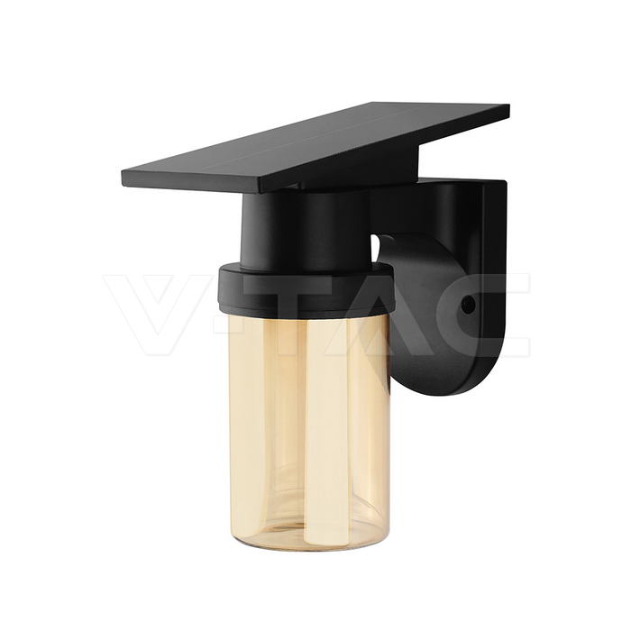 0.9W LED Solar Wall Light 3IN1 Black Body IP54 With Remote Control