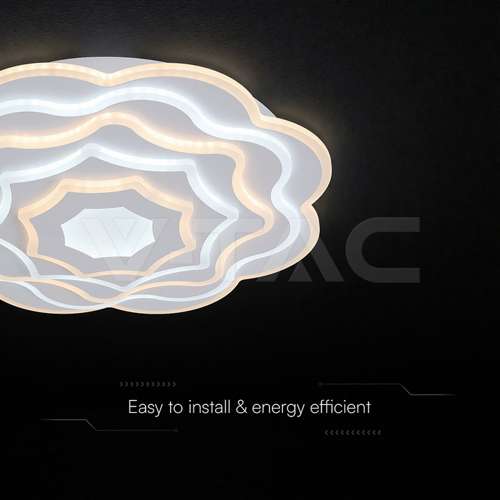 100W LED Decorative Ceiling Lamp 3in1 Dimmable With IR Remote Control White Body img 1