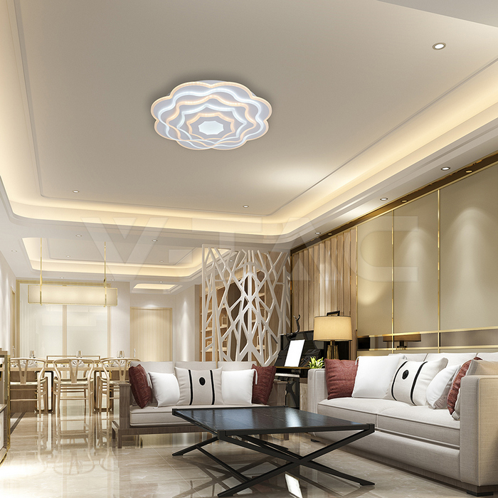 100W LED Decorative Ceiling Lamp 3in1 Dimmable With IR Remote Control White Body img 8