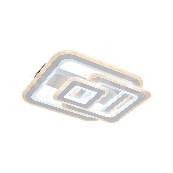 80W LED Decorative Ceiling Lamp 3in1 Dimmable With IR Remote Control White Body