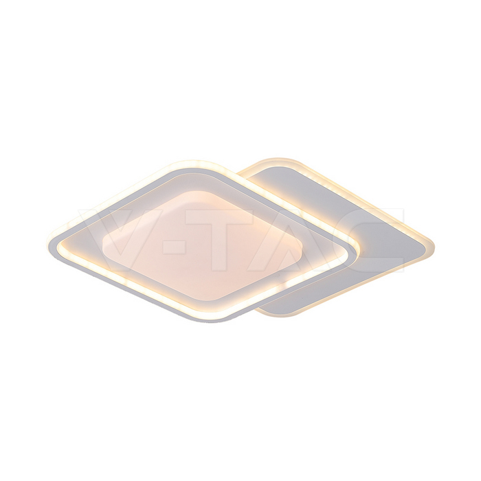 60W LED Decorative Ceiling Lamp 3in1 Dimmable With IR Remote Control White Body