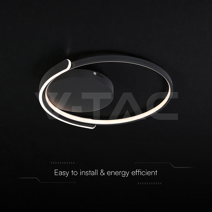 50W LED Decorative Ceiling Lamp 3in1 Dimmable With IR Remote Control Black Body img 1