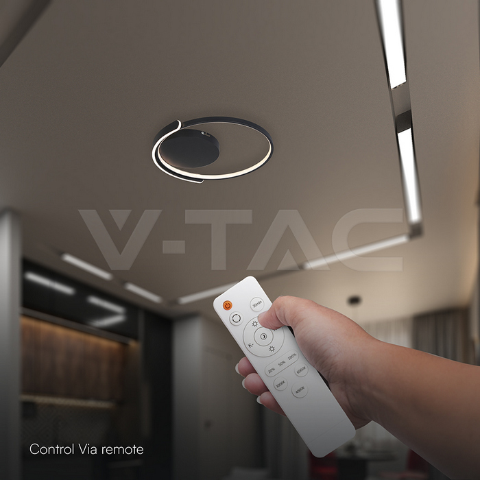 50W LED Decorative Ceiling Lamp 3in1 Dimmable With IR Remote Control Black Body img 4