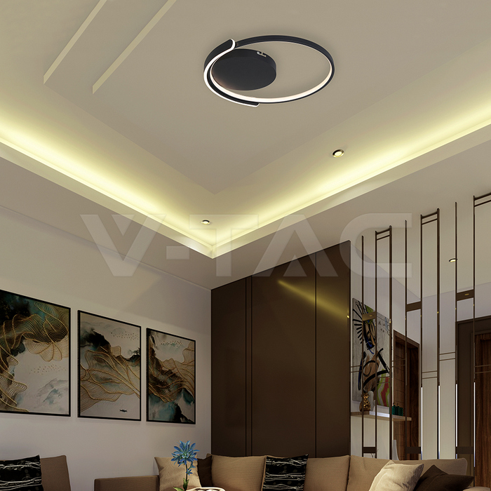50W LED Decorative Ceiling Lamp 3in1 Dimmable With IR Remote Control Black Body img 7