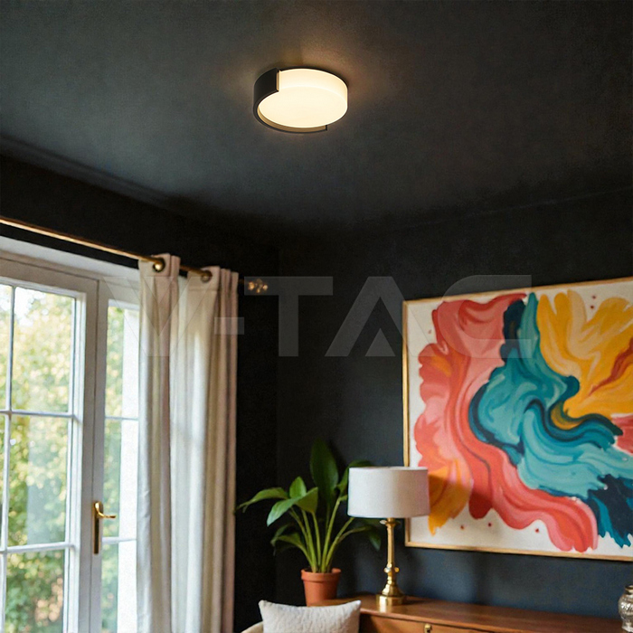 48W LED Decorative Ceiling Lamp (D450*H120mm) 3in1 Remote Control Dimmable Black img 9