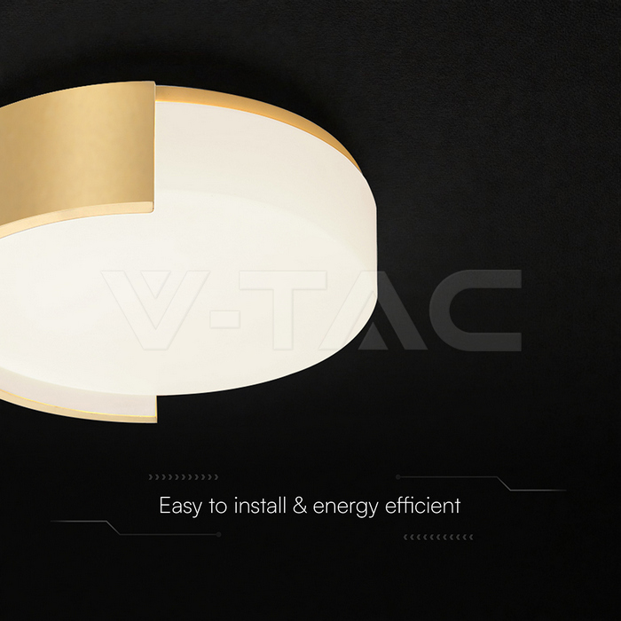 48W LED Decorative Ceiling Lamp (D450*H120mm) 3in1 Remote Control Dimmable Gold img 1