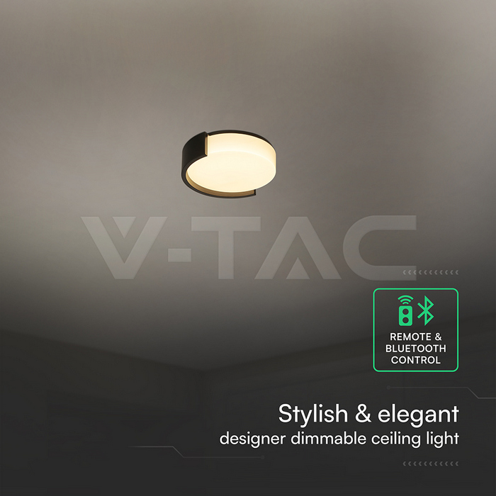 63W LED Decorative Ceiling Lamp (D550*H120mm) 3in1 Remote Control Dimmable Black img 2