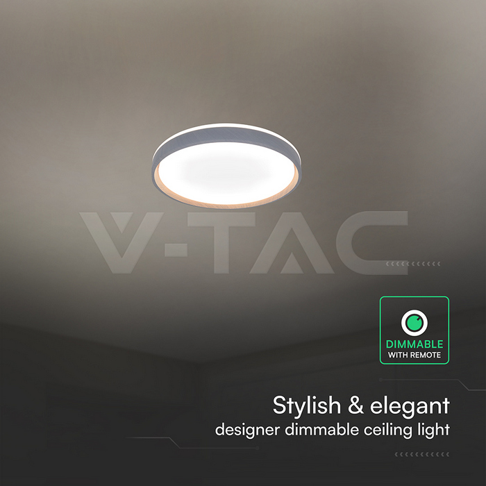 LED Designer Domelight 20W/40W/20W Remote Contron 3in1 Dimmable Wood Grain img 2