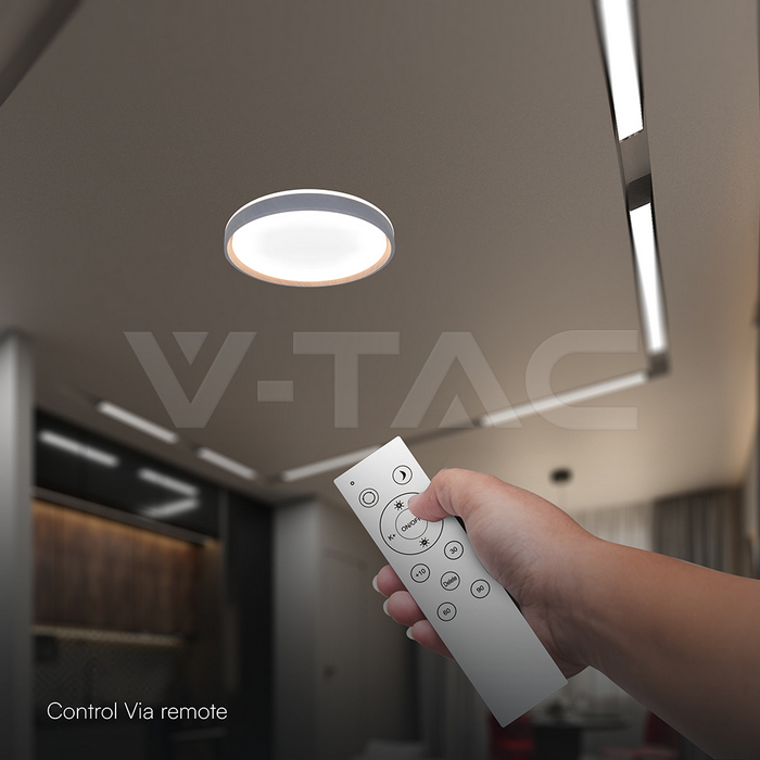 LED Designer Domelight 20W/40W/20W Remote Contron 3in1 Dimmable Wood Grain img 4