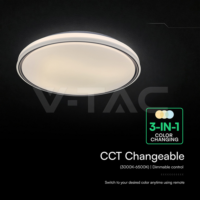 LED Designer Domelight 30W/60W/30W Remote Contron 3in1 Dimmable Black Cover img 3