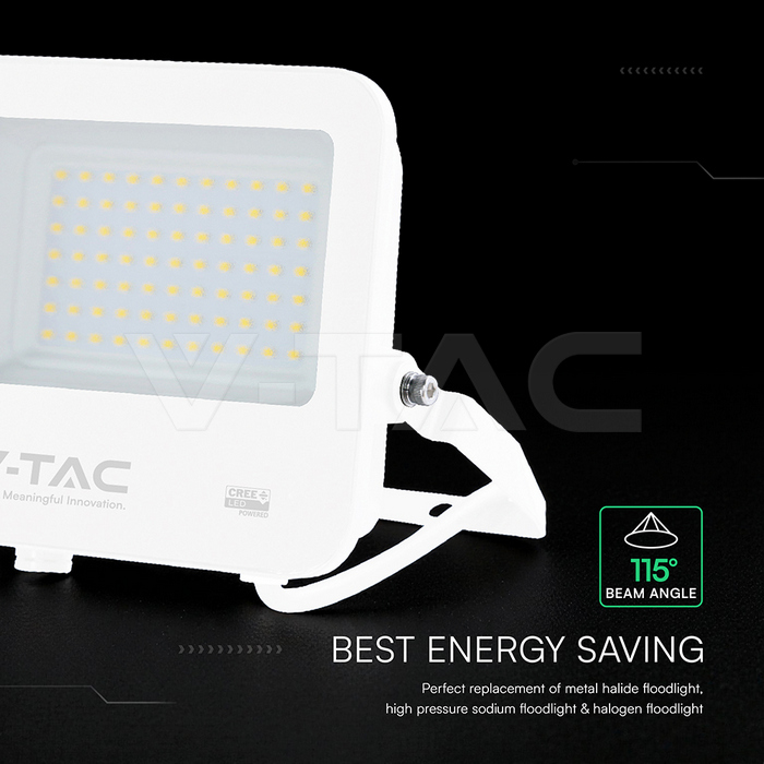 50W LED Floodlight CREE CHIP White Body Grey Glass 4000K 135LM/W img 3