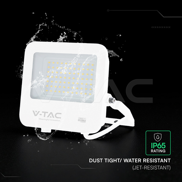 50W LED Floodlight CREE CHIP White Body Grey Glass 4000K 135LM/W img 4