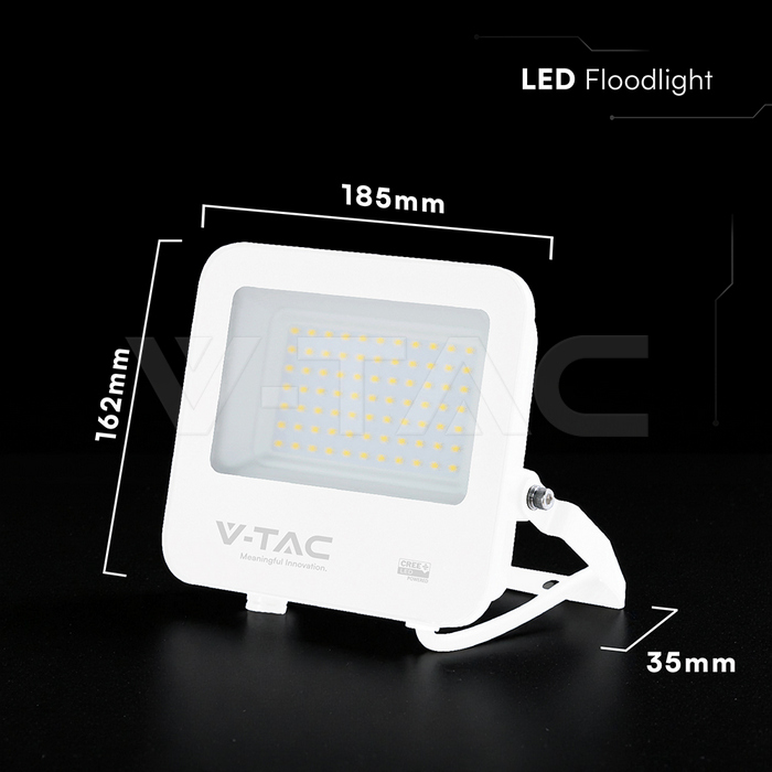 50W LED Floodlight CREE CHIP White Body Grey Glass 6500K 135LM/W img 6