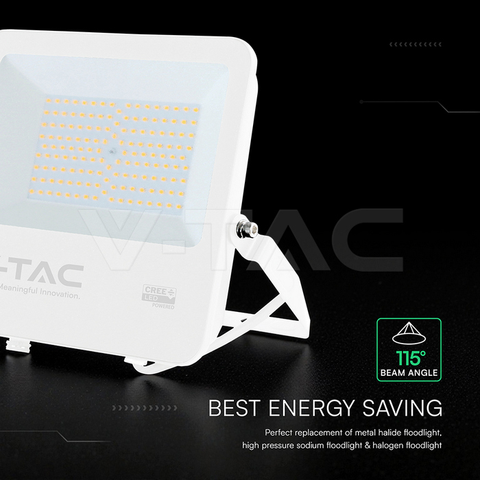 100W LED Floodlight CREE CHIP White Body Grey Glass 6500K 135LM/W img 3