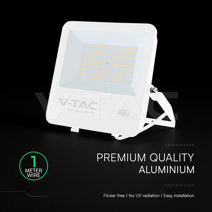 100W LED Floodlight CREE CHIP White Body Grey Glass 6500K 135LM/W img 5