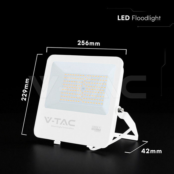 100W LED Floodlight CREE CHIP White Body Grey Glass 6500K 135LM/W img 6