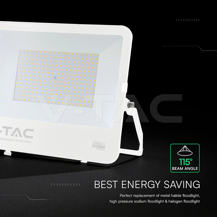 200W LED Floodlight CREE CHIP White Body Grey Glass 6500K 135LM/W img 3